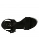Sandalia para mujer con plataforma y cinturon en gamuza laminada estampada negra y tejido gris tacon 10 - Tallas disponibles:  32, 33, 34, 42, 43, 44
