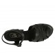 Sandalo con cinturino da donna con plateau in pelle laminata nera tacco 10 - Misure disponibili: 32, 33, 34, 42, 43, 44, 45