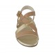 Sandalia para mujer en piel de color brun claro y platino metalizado tacon 2 - Tallas disponibles:  32, 33, 34, 43, 44