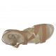 Sandale pour femmes en cuir brun clair et métallisé platine talon 2 - Pointures disponibles:  32, 33, 34, 43, 44