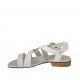 Sandalo da donna in pelle bianca e metallizzata argento tacco 2 - Misure disponibili: 32, 33, 42, 43, 44, 46