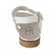 Sandalo da donna in pelle bianca e metallizzata argento tacco 2 - Misure disponibili: 32, 33, 42, 43, 44, 46