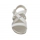 Woman's sandal in white and metallic silver leather heel 2 - Available sizes:  32, 33, 42, 43, 44, 46