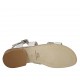 Woman's sandal in white and metallic silver leather heel 2 - Available sizes:  32, 33, 42, 43, 44, 46
