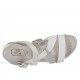 Sandalo da donna in pelle bianca e metallizzata argento tacco 2 - Misure disponibili: 32, 33, 42, 43, 44, 46