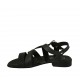 Sandale pour femmes en cuir et cuir verni noir talon 2 - Pointures disponibles:  32, 33, 34, 43, 44
