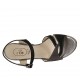 Sandalo da donna con cinturino e plateau in camoscio stampato laminato nero e canna di fucile tacco 10 - Misure disponibili: 32, 34, 42, 43, 44