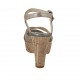 Woman's strap sandal with platform in taupe and platinum laminated printed suede heel 10 - Available sizes:  32, 34, 42, 43