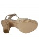Sandalo da donna con cinturino e plateau in camoscio stampato laminato taupe e platino tacco 10 - Misure disponibili: 32, 34, 42, 43