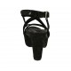 Sandalo da donna con plateau in camoscio nero stampato platino tacco 10 - Misure disponibili: 32, 33, 34, 42, 43, 44, 45