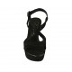 Sandalo da donna con plateau in camoscio nero stampato platino tacco 10 - Misure disponibili: 32, 33, 34, 42, 43, 44, 45