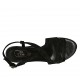 Sandalia para mujer con plataforma en gamuza imprimida negra tacon 10 - Tallas disponibles:  33, 34, 42, 43