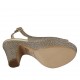 Sandale pour femmes tressée laminée taupe avec plateforme et talon 10 - Pointures disponibles:  31, 32, 33, 34, 43, 45