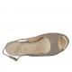 Sandale pour femmes tressée laminée taupe avec plateforme et talon 10 - Pointures disponibles:  31, 32, 33, 34, 43, 45