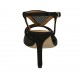 Sandalo da donna in camoscio e rete laminata nera tacco 7 - Misure disponibili: 31, 32, 33, 34, 42, 43, 44, 45, 47