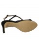Sandale pour femmes en daim et tissu lamé transparent noir talon 7 - Pointures disponibles:  32, 33, 34, 42, 43, 46