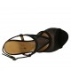 Sandalo da donna in camoscio e rete laminata nera tacco 7 - Misure disponibili: 32, 33, 34, 42, 43, 46