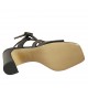 Sandalo da donna con cinturino alla caviglia in pelle nera tacco 8 - Misure disponibili: 33, 34, 42, 43, 44, 46