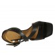 Sandale pour femmes avec courroie à la cheville en cuir noir talon 8 - Pointures disponibles:  34, 42, 46
