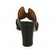 Mule ouvert pour femmes avec goujons en cuir noir talon 8 - Pointures disponibles:  32, 33, 42