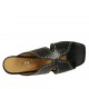 Mule ouvert pour femmes avec goujons en cuir noir talon 8 - Pointures disponibles:  32, 33, 42