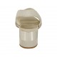 Sandale pour femmes avec elastique imprimé rayé en daim imprimé beige et platine talon 5 - Pointures disponibles:  32, 33, 34, 42, 43, 44, 45