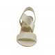 Sandalo da donna con elastico stampato a righe in camoscio stampato beige e platino tacco 5 - Misure disponibili: 32, 33, 34, 42, 43, 44, 45