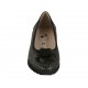 Decolté da donna con fiocco in pelle e pelle forata nera zeppa 3 - Misure disponibili: 32, 33, 34, 42, 43, 44, 45