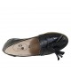Woman's mocassin with tassels in blue patent leather wedge heel 2 - Available sizes:  33, 43