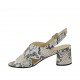 Sandalo da donna in pelle stampata multicolore tacco 5 - Misure disponibili: 33, 43, 44, 45