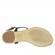 Sandalo infradito da donna con strass in camoscio nero tacco 1 - Misure disponibili: 33, 34, 42, 43, 44, 45
