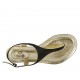 Sandalo infradito da donna con strass in camoscio nero tacco 1 - Misure disponibili: 33, 34, 42, 43, 44, 45