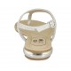 Woman's thong sandal with rhinestones in white suede heel 1 - Available sizes:  34, 42, 43, 44, 45