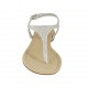 Sandale entredoigt pour femmes avec strass en daim blanc talon 1 - Pointures disponibles:  34, 42, 43, 44, 45