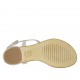 Woman's thong sandal with rhinestones in white suede heel 1 - Available sizes:  34, 42, 43, 44, 45