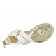 Scarpa aperta a infradito da donna con cerniera in pelle bianca, platino e stampata platino tacco 1 - Misure disponibili: 33, 34, 42, 43, 44, 45
