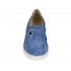 Mocassin pour femmes avec accessoire et semelle amovible en daim bleu clair talon compensé 3 - Pointures disponibles:  33, 34, 42, 43, 44, 45