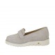 Mocassin pour femmes avec accessoire et semelle amovible en daim gris talon compensé 3 - Pointures disponibles:  33, 42, 45