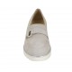 Mocassino da donna con accessorio e plantare estraibile in camoscio grigio zeppa 3 - Misure disponibili: 33, 42, 45