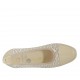 Zapato de salon para mujer en tejido transparente y charol beis con plantilla extraible cuña 5 - Tallas disponibles:  34, 42, 43, 44, 45