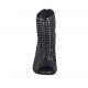 Escarpin à bout ouvert pour femmes avec plateforme et fermeture eclair en cuir et cuir perforé noir talon 11 - Pointures disponibles:  34, 42