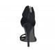 Scarpa aperta da donna con cerniera, strass ed elastico in camoscio nero tacco 11 - Misure disponibili: 32, 33, 34, 42, 43, 44, 46, 47