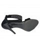 Zapato abierto con estras, elastico y cremallera en gamuza negra tacon 11 - Tallas disponibles:  32, 33, 34, 42, 43, 44, 46, 47