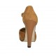 Zapato abierto para mujer con cinturon salomé y plataforma en gamuza brun claro tacon 11 - Tallas disponibles:  33, 34, 42, 43