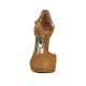 Scarpa aperta da donna con cinturino Charleston e plateau in camoscio color cuoio tacco 11 - Misure disponibili: 33, 34, 42, 43