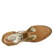 Zapato abierto para mujer con cinturon salomé y plataforma en gamuza brun claro tacon 11 - Tallas disponibles:  33, 34, 42, 43
