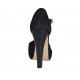 Scarpa aperta da donna con cinturino Charleston e plateau in camoscio nero tacco 11 - Misure disponibili: 33, 34, 42, 43, 44, 45, 46