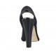 Sandalo da donna con plateau in pelle forata nera tacco 11 - Misure disponibili: 32, 33, 34, 42, 44