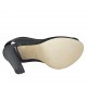 Sandale pour femmes avec plateforme en cuir perforé noir talon 11 - Pointures disponibles:  33, 34, 42
