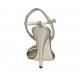 Sandalia para mujer con cinturon y plataforma en tejido brillante platino tacon 11 - Tallas disponibles:  33, 43, 45, 46